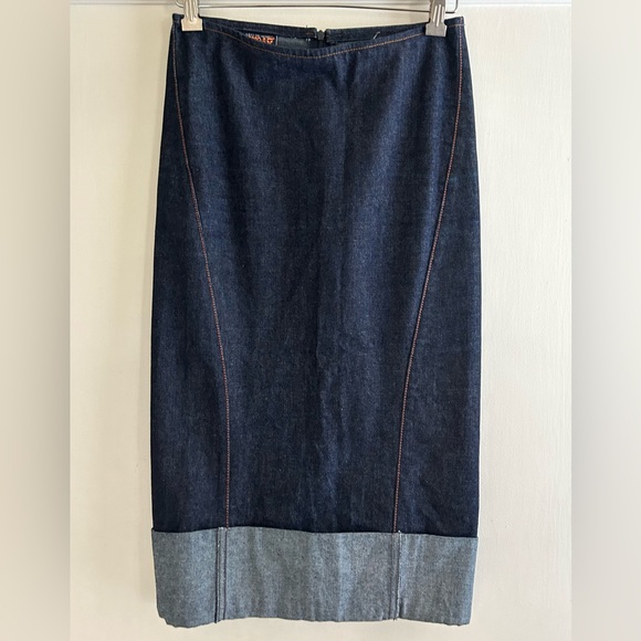 90's W&LT Wild And Lethal Trash Walter Van Beirendonck Denim Jean Skirt Size XS - Picture 1 of 5